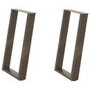 spisebordsben U-formet 2 stk. naturstål 50x(72-73) cm stål