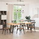 spisebordsben U-formet 2 stk. naturstål 50x(72-73) cm stål