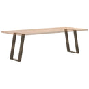 spisebordsben U-formet 2 stk. naturstål 50x(72-73) cm stål