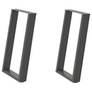 spisebordsben U-formet 2 stk. antracit 60 x (72-73) cm stål