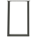 spisebordsben U-formet 2 stk. antracit 60 x (72-73) cm stål