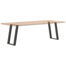 spisebordsben U-formet 2 stk. antracit 60 x (72-73) cm stål