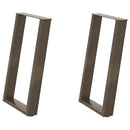 spisebordsben U-formet 2 stk. naturstål 60 x (72-73) cm stål