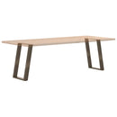 spisebordsben U-formet 2 stk. naturstål 60 x (72-73) cm stål