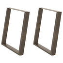 spisebordsben U-formet 2 stk. naturstål 70x(72-73) cm stål