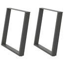 spisebordsben U-formet 2 stk. antracit 80x(72-73) cm stål