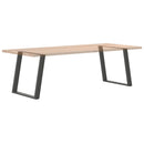 spisebordsben U-formet 2 stk. antracit 80x(72-73) cm stål