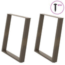 spisebordsben U-formet 2 stk. naturstål 80x(72-73) cm stål