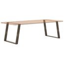 spisebordsben U-formet 2 stk. naturstål 90 x (72-73) cm stål