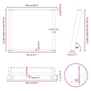 spisebordsben U-formet 2 stk. sort 100x(72-73) cm stål