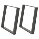 spisebordsben U-formet 2 stk. antracit 100x(72-73) cm stål