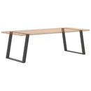 spisebordsben U-formet 2 stk. antracit 100x(72-73) cm stål