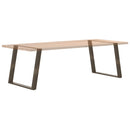 spisebordsben U-formet 2 stk. naturstål 100x(72-73) cm stål