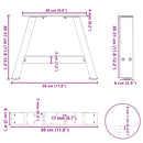 sofabordsben A-formet 2 stk. sort 30x(30-31) cm stål