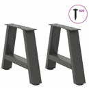 sofabordsben A-formet 2 stk. antracit 40x(30-31) cm stål