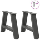 sofabordsben A-formet 2 stk. antracit 50x(30-31) cm stål