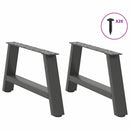 sofabordsben A-formet 2 stk. antracit 60x(30-31) cm stål