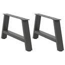 sofabordsben A-formet 2 stk. antracit 70x(30-31) cm stål