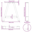 sofabordsben A-formet 2 stk. sort 38 x (42-43) cm stål