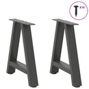 sofabordsben A-formet 2 stk. antracit 38 x (42-43) cm stål