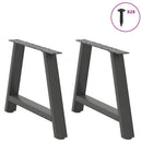 sofabordsben A-formet 2 stk. antracit 60 x (42-43) cm stål