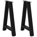 spisebordsben A-formet 2 stk. sort 50x(72-73) cm stål
