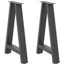 spisebordsben A-formet 2 stk. antracit 60 x (72-73) cm stål