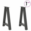 spisebordsben A-formet 2 stk. antracit 60 x (72-73) cm stål