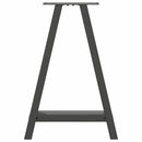 spisebordsben A-formet 2 stk. antracit 60 x (72-73) cm stål