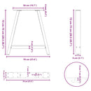 spisebordsben A-formet 2 stk. antracit 70 x (72-73) cm stål