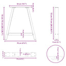 spisebordsben A-formet 2 stk. 70 x (72-73) cm stål