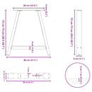 spisebordsben A-formet 2 stk. hvid 80x(72-73) cm stål