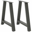spisebordsben A-formet 2 stk. antracit 80x(72-73) cm stål