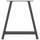 spisebordsben A-formet 2 stk. antracit 80x(72-73) cm stål