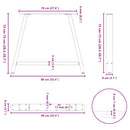 spisebordsben A-formet 2 stk. sort 90 x (72-73) cm stål