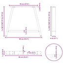 spisebordsben A-formet 2 stk. 90 x (72-73) cm stål