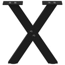 sofabordsben X-formet 2 stk. sort 30x(30-31) cm stål