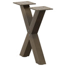 sofabordsben X-formet 2 stk. naturstål 30x(30-31) cm stål