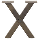 sofabordsben X-formet 2 stk. naturstål 30x(30-31) cm stål