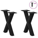 sofabordsben X-formet 2 stk. sort 37x(30-31) cm stål