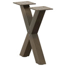 sofabordsben X-formet 2 stk. naturstål 37x(30-31) cm stål