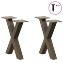 sofabordsben X-formet 2 stk. naturstål 37x(30-31) cm stål