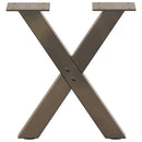 sofabordsben X-formet 2 stk. naturstål 37x(30-31) cm stål