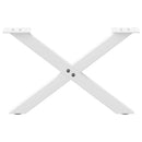 sofabordsben X-formet 2 stk. hvid 50x(30-31) cm stål
