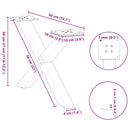 sofabordsben X-formet 2 stk. antracit 50x(30-31) cm stål