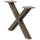 sofabordsben X-formet 2 stk. naturstål 50x(30-31) cm stål