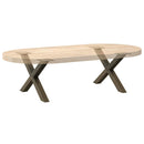 sofabordsben X-formet 2 stk. naturstål 50x(30-31) cm stål