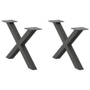 sofabordsben X-formet 2 stk. antracit 60x(30-31) cm stål