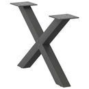 sofabordsben X-formet 2 stk. antracit 60x(30-31) cm stål