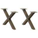 sofabordsben X-formet 2 stk. naturstål 60x(30-31) cm stål